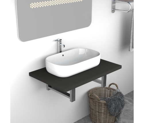 Mueble de cuarto de baño gris 60x40x16,3 cm