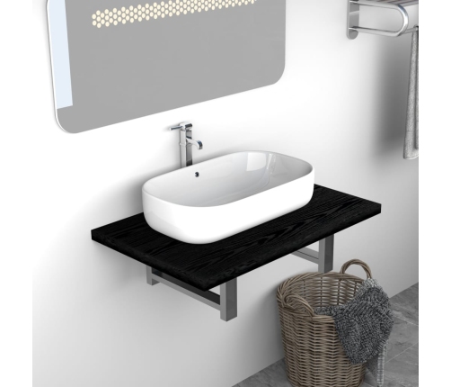 Mueble de cuarto de baño negro 60x40x16,3 cm