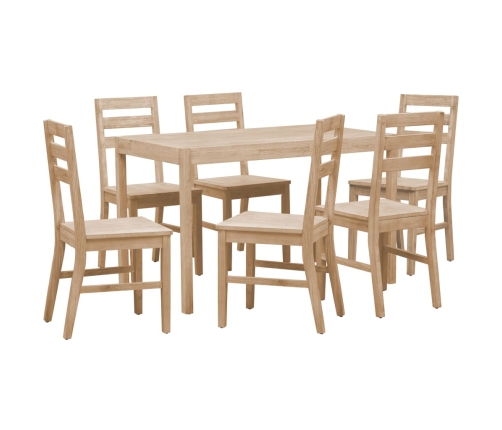 Juego de comedor 7 piezas madera maciza de acacia