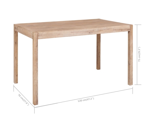 Juego de comedor 7 piezas madera maciza de acacia