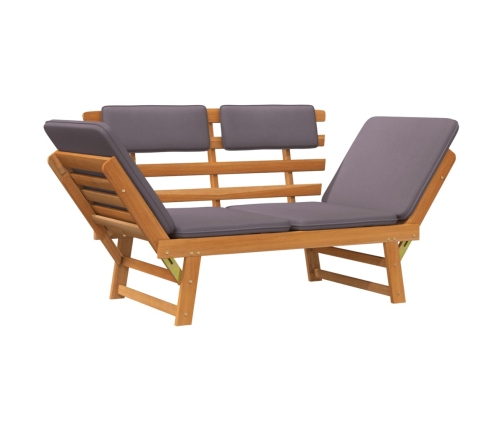 vidaXL Sofá cama de jardín 2 en 1 con cojín madera maciza acacia 190cm