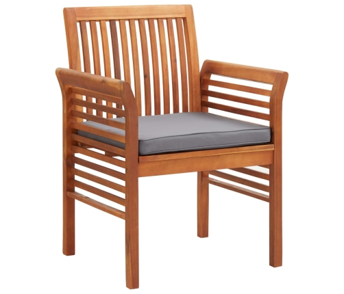 Sillas de comedor jardín 2 uds con cojines madera maciza acacia