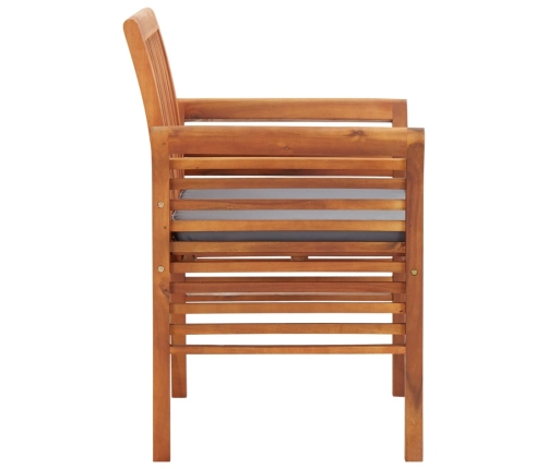 Sillas de comedor jardín 2 uds con cojines madera maciza acacia