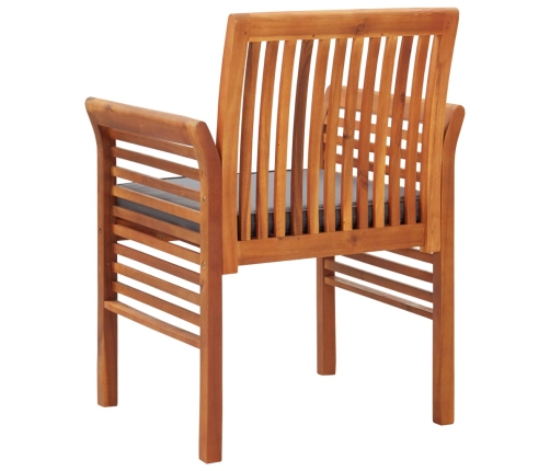 Sillas de comedor jardín 2 uds con cojines madera maciza acacia