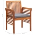 Sillas de comedor jardín 2 uds con cojines madera maciza acacia