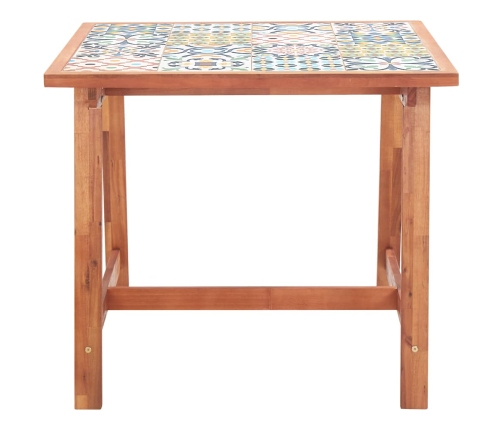 Mesa de comedor de jardín madera acacia superficie azulejos