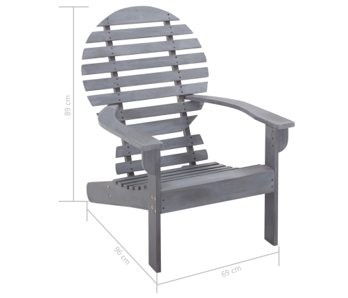 vidaXL Silla Adirondack madera maciza de acacia gris