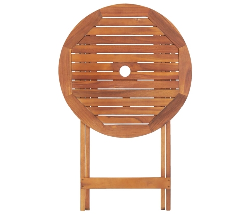 Mesa plegable de jardín de madera maciza de acacia 60x75 cm