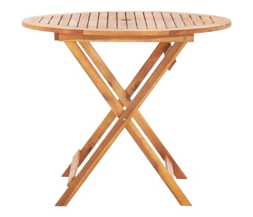 Mesa plegable de jardín de madera maciza de acacia 90x75 cm