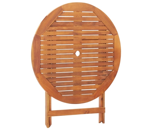 Mesa plegable de jardín de madera maciza de acacia 90x75 cm