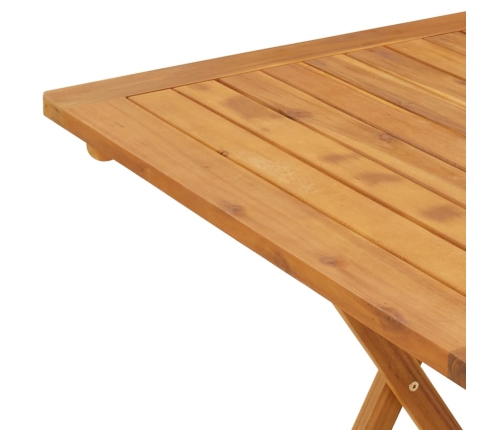 vidaXL Mesa plegable de jardín de madera maciza de acacia 70x70x75 cm