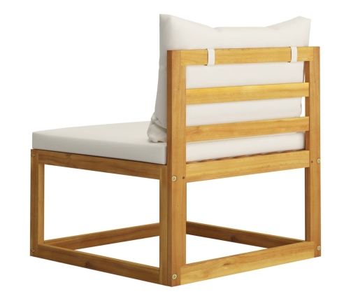 Juego muebles de jardín y cojines 5 piezas madera maciza acacia