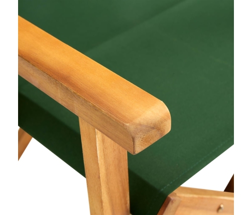 vidaXL Silla de director madera maciza de acacia verde