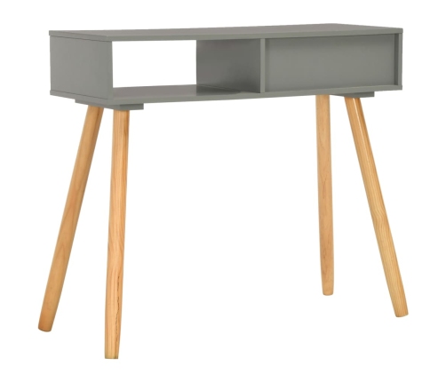 Mesa consola de madera maciza de pino gris 80x30x72 cm