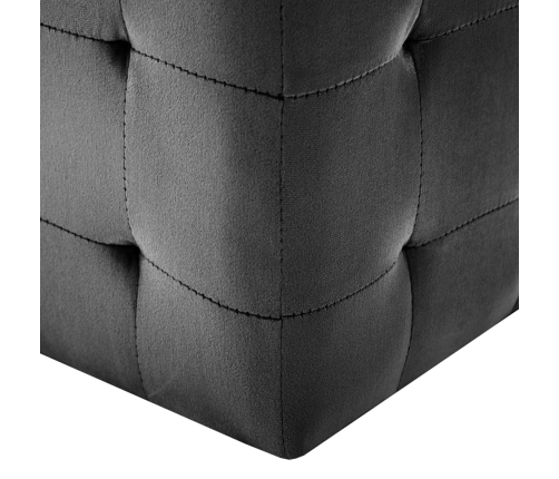 Puf 2 unidades terciopelo negro 30x30x30 cm