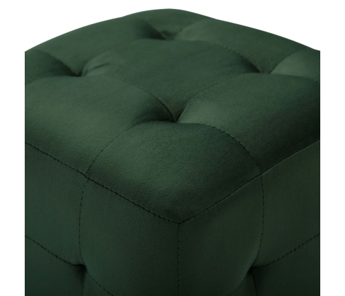 Puf 2 unidades terciopelo verde 30x30x30 cm