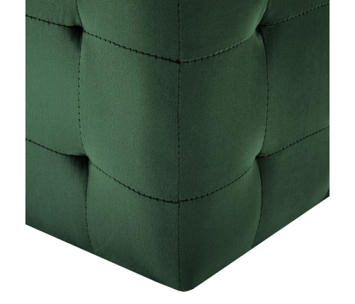 Puf 2 unidades terciopelo verde 30x30x30 cm