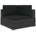Set muebles de jardín 6 piezas y cojines ratán sintético negro