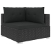 Set muebles de jardín 10 piezas y cojines ratán sintético negro