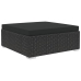 Set muebles de jardín 10 piezas y cojines ratán sintético negro