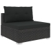 Set muebles de jardín 10 piezas y cojines ratán sintético negro