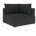 Set muebles de jardín 10 piezas y cojines ratán sintético negro