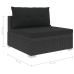 Set muebles de jardín 10 piezas y cojines ratán sintético negro