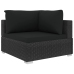 Set muebles de jardín 12 pzas y cojines ratán sintético negro