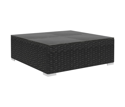 Set muebles de jardín 12 pzas y cojines ratán sintético negro