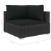 Set muebles de jardín 12 pzas y cojines ratán sintético negro