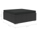 Set muebles de jardín 12 pzas y cojines ratán sintético negro