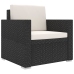 Set muebles de jardín 8 piezas y cojines ratán sintético negro