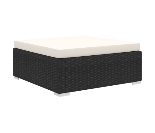 Set muebles de jardín 8 piezas y cojines ratán sintético negro