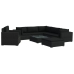 Set muebles de jardín 8 piezas y cojines ratán sintético negro