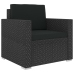 Set muebles de jardín 8 piezas y cojines ratán sintético negro