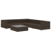 Set muebles de jardín 6 piezas y cojines ratán sintético marrón