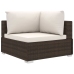 Set muebles de jardín 6 piezas y cojines ratán sintético marrón
