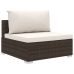 Set muebles de jardín 6 piezas y cojines ratán sintético marrón