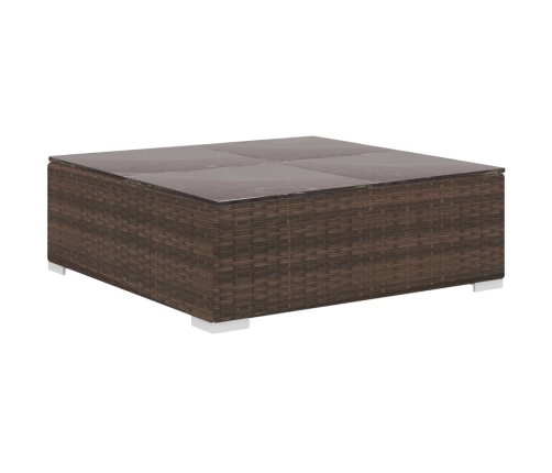 Set muebles de jardín 6 piezas y cojines ratán sintético marrón