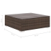 Set muebles de jardín 6 piezas y cojines ratán sintético marrón