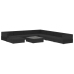Set de muebles de jardín 9 pzas y cojines ratán sintético negro
