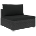 Set de muebles de jardín 9 pzas y cojines ratán sintético negro