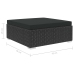 Set de muebles de jardín 9 pzas y cojines ratán sintético negro