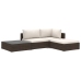 Set muebles de jardín 4 piezas y cojines ratán sintético marrón