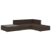 Set muebles de jardín 4 piezas y cojines ratán sintético marrón
