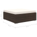Set muebles de jardín 4 piezas y cojines ratán sintético marrón