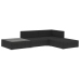 Set de muebles de jardín 4 pzas y cojines ratán sintético negro