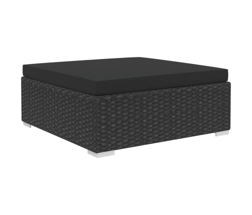 Set de muebles de jardín 4 pzas y cojines ratán sintético negro