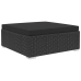 Set de muebles de jardín 4 pzas y cojines ratán sintético negro