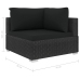 Set de muebles de jardín 4 pzas y cojines ratán sintético negro